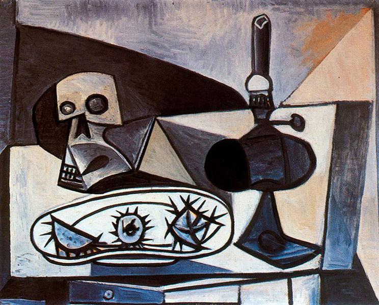 Pablo Picasso Painting Skull Urchins And Lamp On A Table